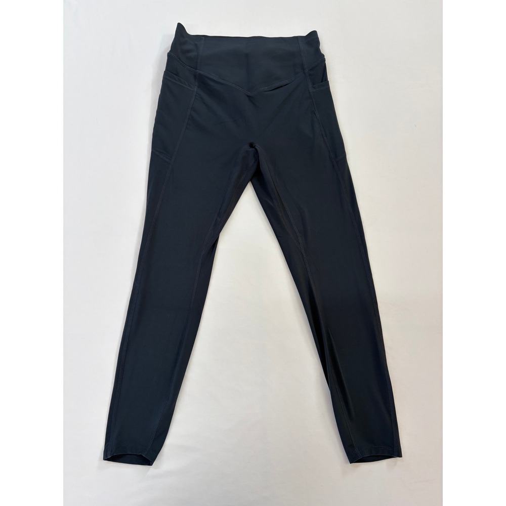 Halara High Waisted Ruched Back Leggings with Pockets Gray Medium 3/4 Length